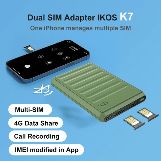 IKOS K7 Dual Sim Adapter With 4G Support For iPhone