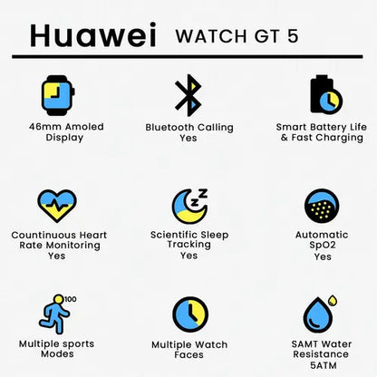 Huawei Watch GT5 46mm with 1.43″ Amoled Display & Upto 14 Days Battery